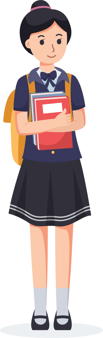 Girl high school student in school uniform